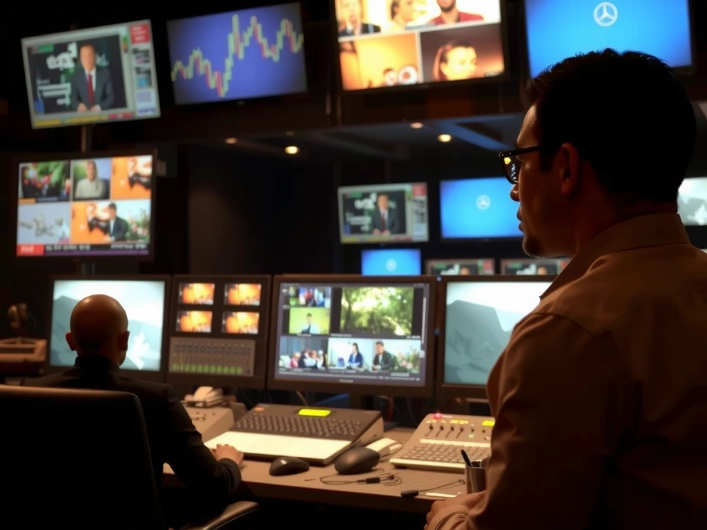 Director de noticias en acción